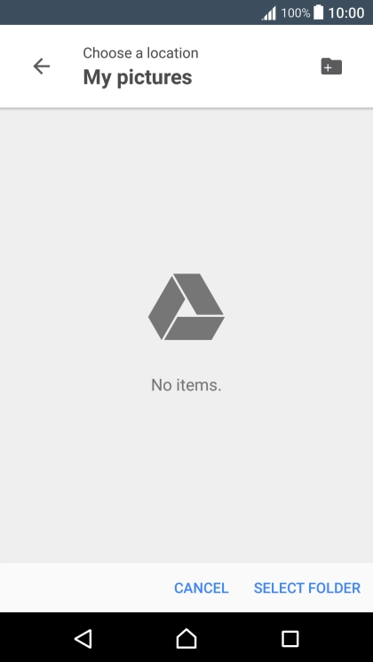 Press SELECT FOLDER. Press SELECT FOLDER.