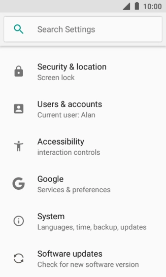 Press Software updates. If a new software version is available, it's displayed. Follow the instructions on the screen to update the phone software.