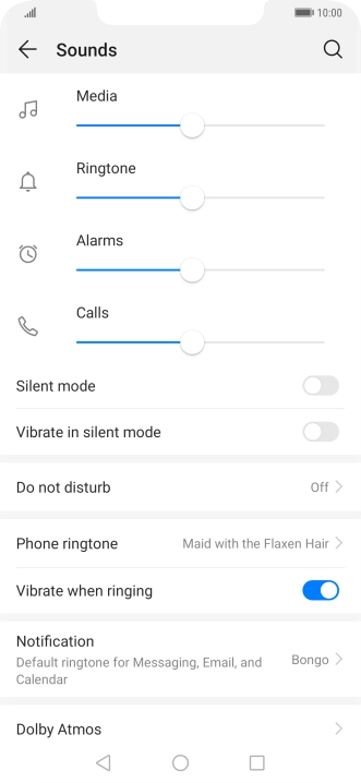 Press the Home key to return to the home screen.
