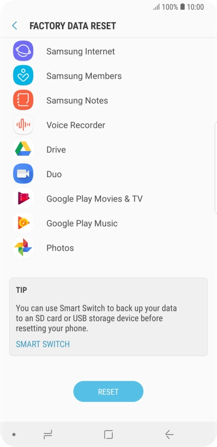 Press RESET. Press RESET.
