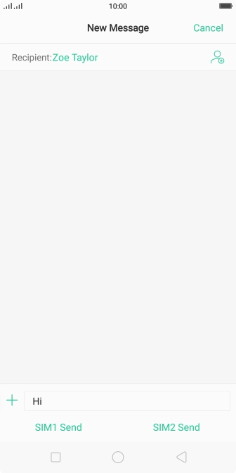 Press ‹SIM› Send when you've written your text message.