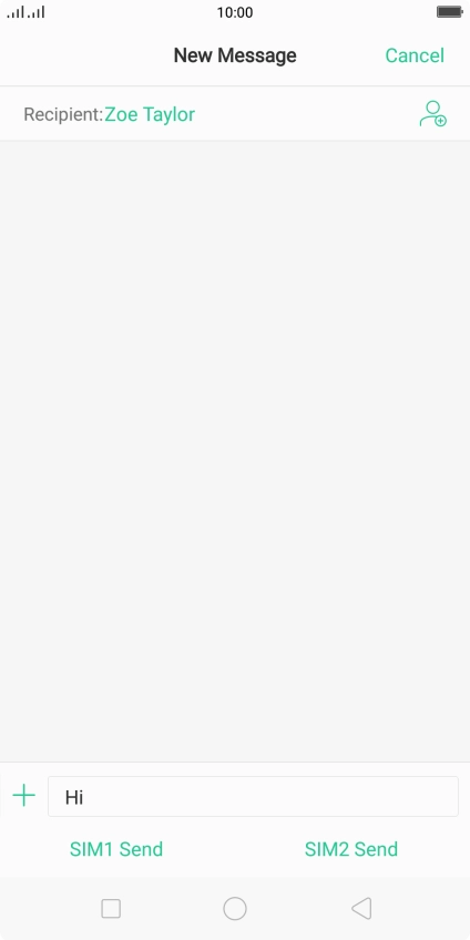 Press ‹SIM› Send when you've written your text message.