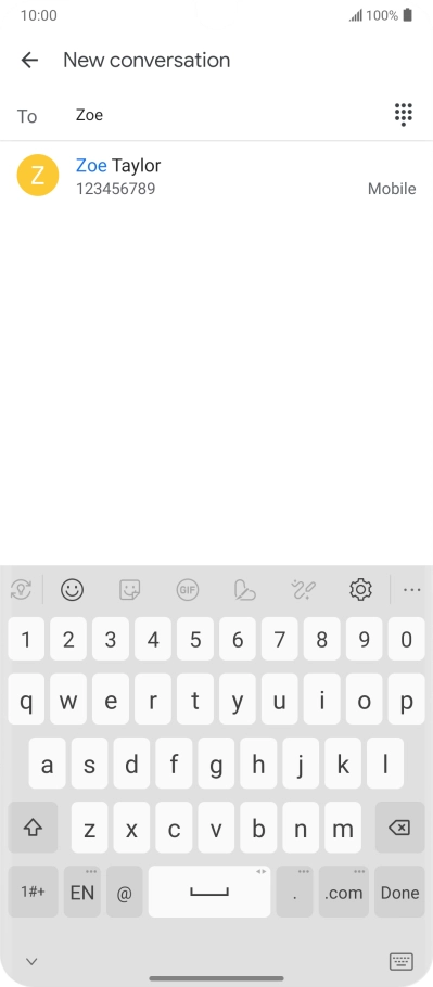 Press the required contact.