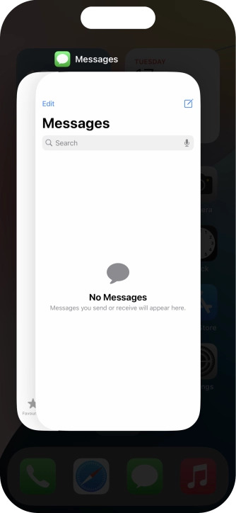 Slide upwards on the required application to end it.