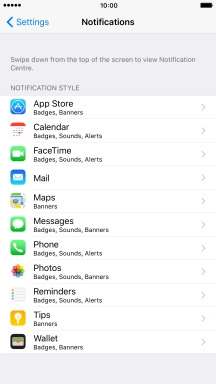 Press the required application.