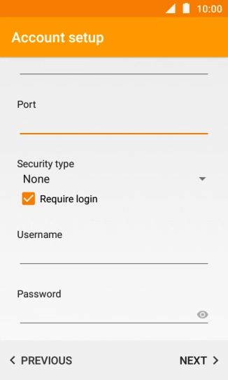 Press Require login to turn the function on or off. Please note that if you're using Vodafone's outgoing server, turn off SMTP authentication and leave the username and password fields empty.