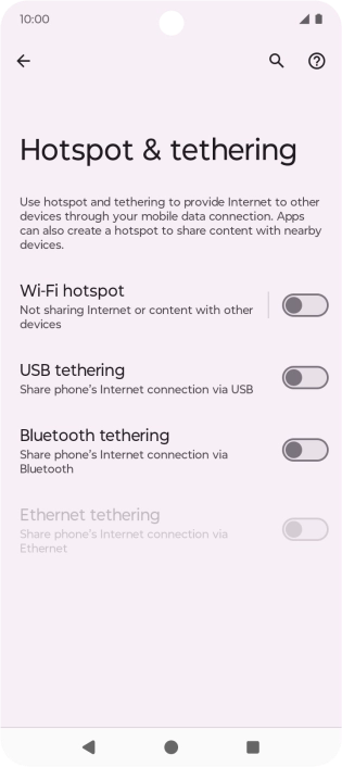 Press Wi-Fi hotspot.