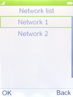 Select the required network.