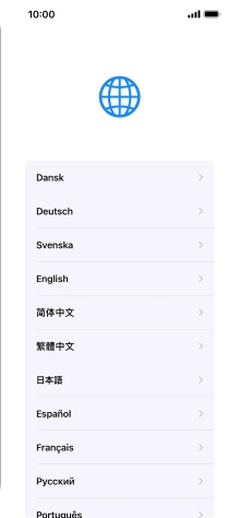 Press the required language.