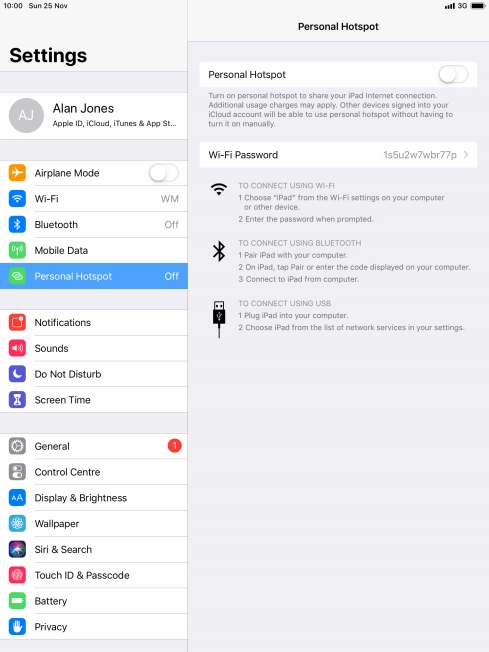 Press the indicator next to 