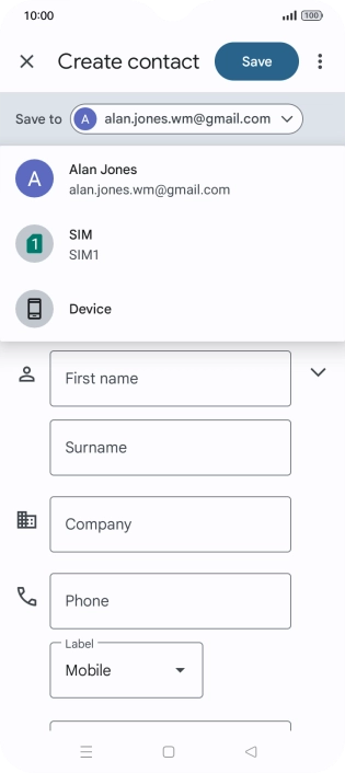 Press the required Google account.