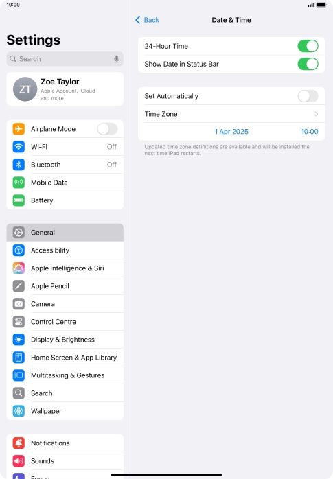 Press the indicator next to 