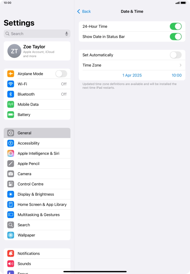 Press the indicator next to 