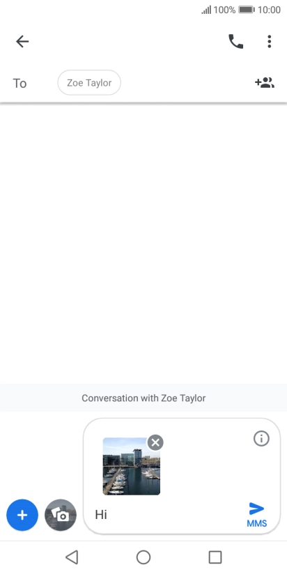 Press the send icon when you've finished your picture message.