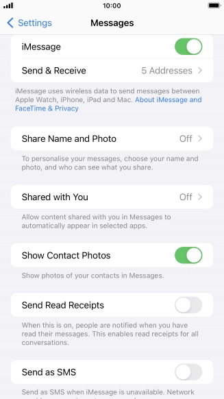 Press the indicator next to 
