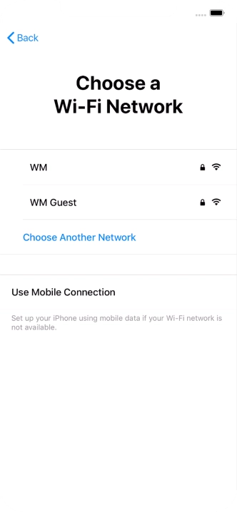 Press the required Wi-Fi network.