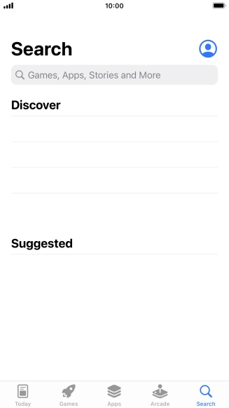 Press the search field and key in the name or subject of the required app.