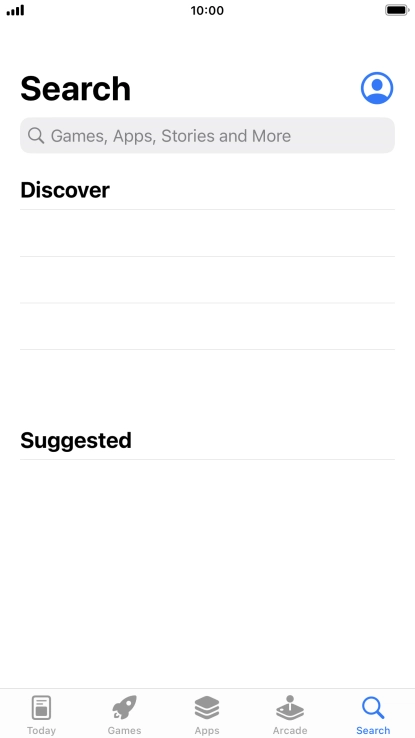 Press the search field and key in the name or subject of the required app.