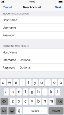 Press Username and key in the username for your email account. Please note that if you're using Vodafone's outgoing server, leave the username field empty.