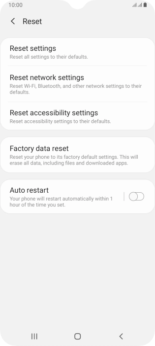 Press Factory data reset.