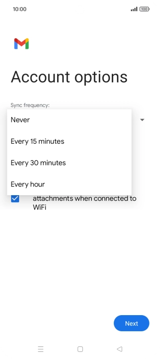 Press the required setting.