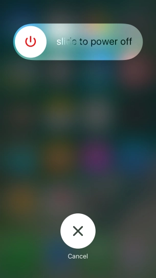 Press and drag the power off icon right.