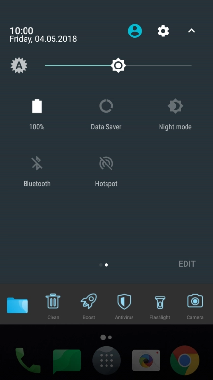 Briefly press the battery icon.