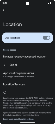 Press App location permissions. Press App location permissions.