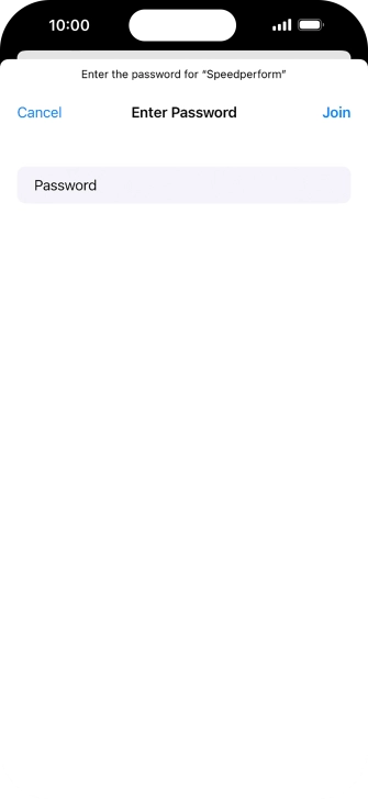 Key in the password for the Wi-Fi network and press Join.