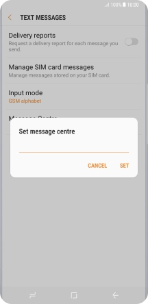 Key in +61415011501 and press SET.
