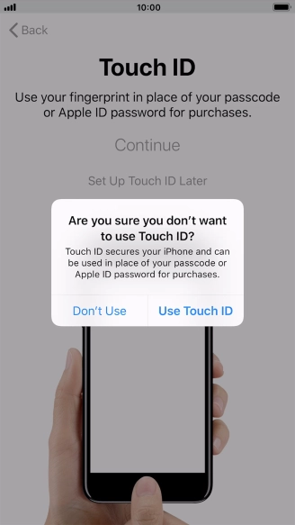 If you turn off the function, press Don't Use.