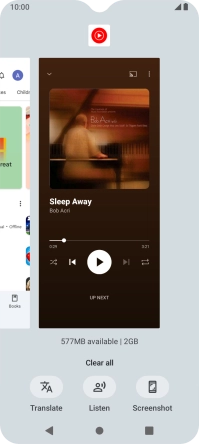 To end one running application, slide your finger upwards on the required application.