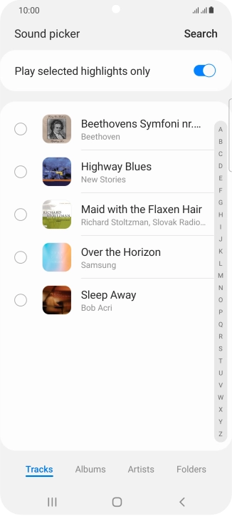 Press the required ring tones to hear them.
