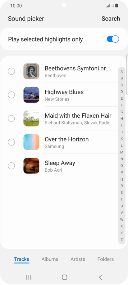 Press the required ring tones to hear them.