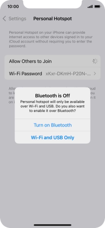 If Wi-Fi is turned on, press Wi-Fi and USB Only.