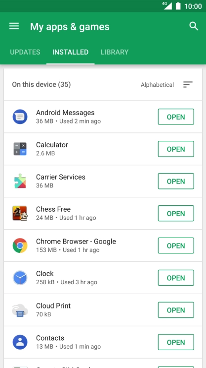 Press the required app.