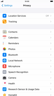 Press Location Services.