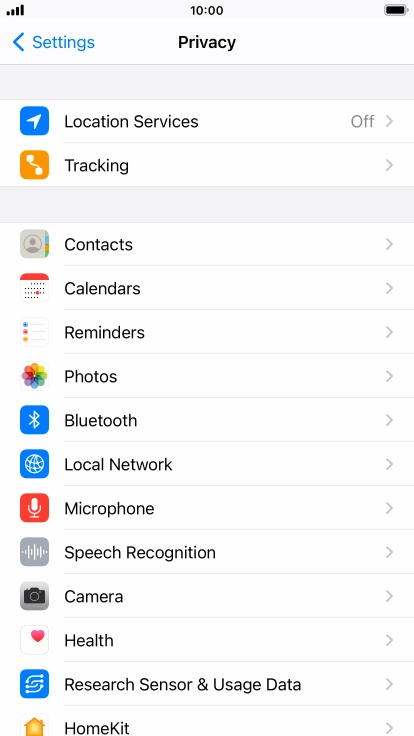 Press Location Services.