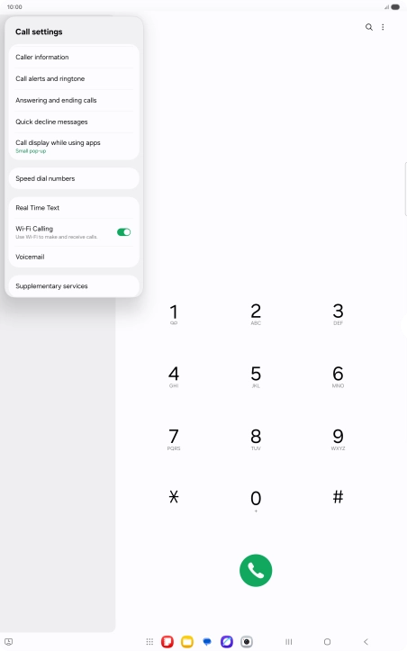 Press Supplementary services. Press Supplementary services.