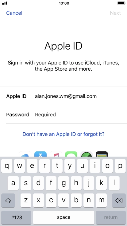 Press the field next to 