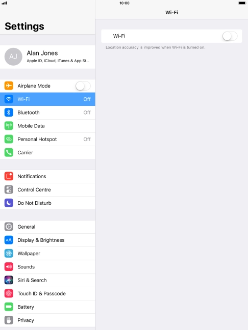 Press the indicator next to 