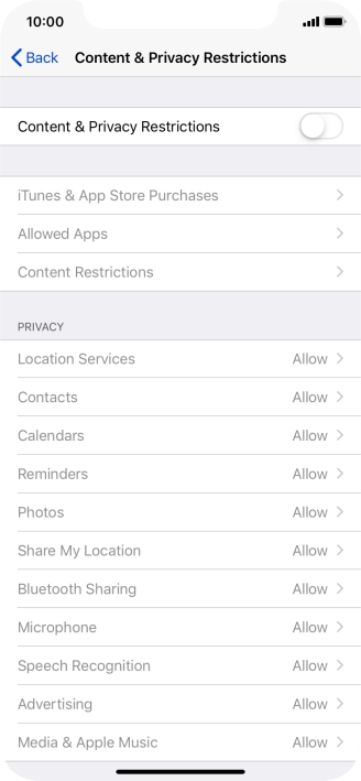 Press the indicator next to 