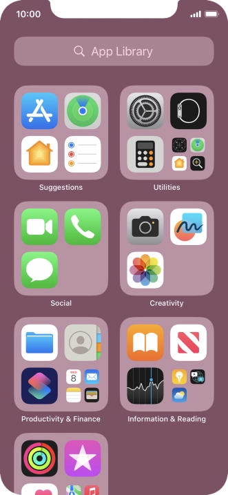 Press the required app.