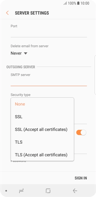 Press None to turn off the function.