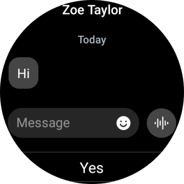 Press the record message icon and follow the instructions on the screen to record and send the required reply.