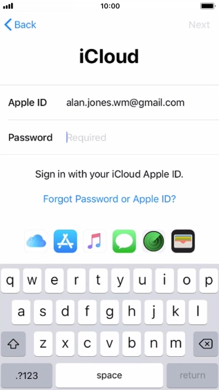 Press the field next to 