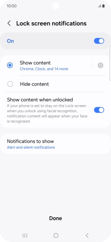 Press the required settings to turn them on or off.