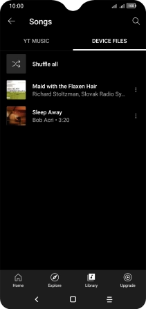 Press the required audio file.