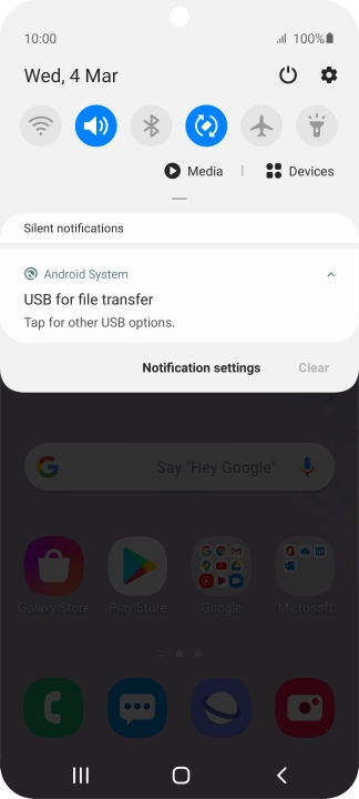 Press Tap for other USB options..