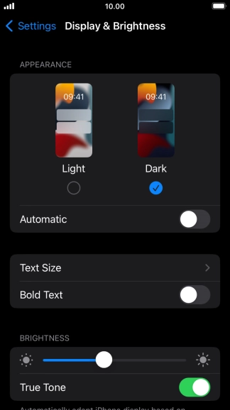 Press the indicator next to 